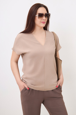 Блузка Незнакомка 01.9497.2893 ткань жатка ((62) 164-124-132, песочный)