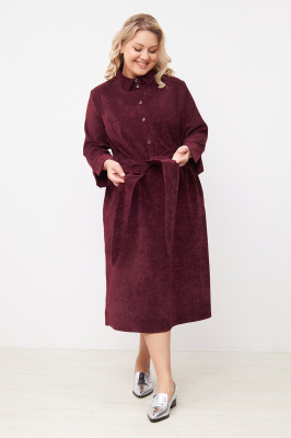 Платье Незнакомка 00.9508.2878 вельвет ((58) 164-116-124, бордовый)