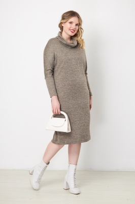 Платье Незнакомка 00.8414.2128.1 трикотаж-меланж ((58) 164-116-124, серо-бежевый)