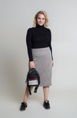 Юбка Незнакомка 04.8400.1158 трикотаж меланж ((44) 164-88-96, серо-бежевый)