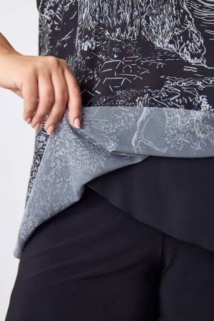 Блузка-топ Незнакомка 08.9622.1628 сетка ((48) 164-96-104, черно-белый)