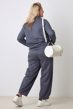 Брюки Незнакомка 05.8487.2828 трикотаж замша ((46) 164-92-100, серый)