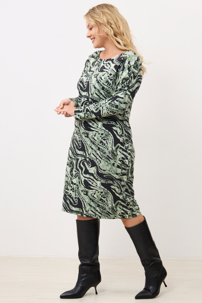 Платье Незнакомка 00.4142.2036.97 вискоза фырча ((46) 164-92-100, черно-зеленый)
