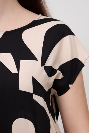 Блузка Незнакомка 03.9507.2361 штапель ((48) 164-96-104, бежево-черный)