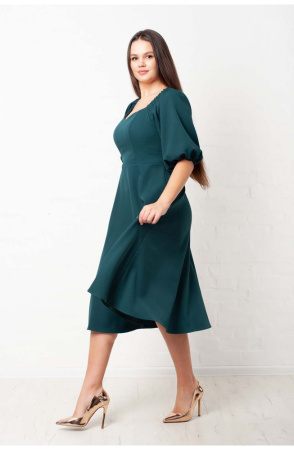 Платье Незнакомка 00.9280.2745 ткань костюмная ((52) 164-104-112, темно-зеленый)