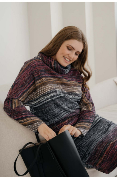 Платье Незнакомка 00.8466.2128 трикотаж ангора ((44) 164-88-96, сине-розовый)