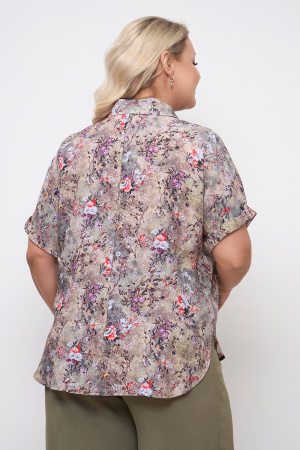 Блузка Незнакомка 01.9509.2710 штапель ((50) 164-100-108, серо-зеленый)