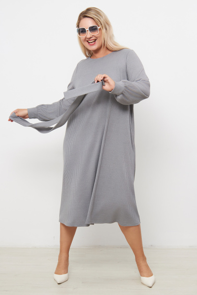 Платье Незнакомка 00.8656.2804 вязанка-лапша ((58) 164-116-124, серый)