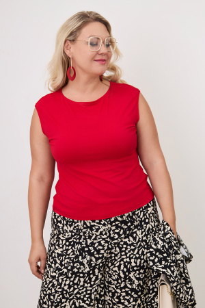 Блузка Незнакомка 08.3012.800 топ вискоза ((52) 164-104-112, красный)