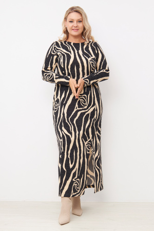 Платье Незнакомка 00.8482.2464 трикотаж-ангора ((44) 164-88-96, розы на черном)