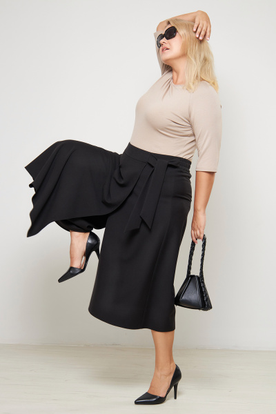 Юбка-брюки Незнакомка 05.9454.2810 креп костюмный ((44) 164-88-96, черный)