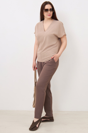 Блузка Незнакомка 01.9497.2893 ткань жатка ((62) 164-124-132, песочный)