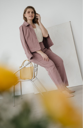 Брюки Незнакомка 05.9410.2695 хлопок костюмный ((56) 170-112-120, грязно-розовый)