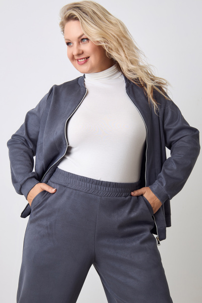 Жакет Незнакомка 10.8487.2906 трикотаж замша ((44) 164-88-96, серый)