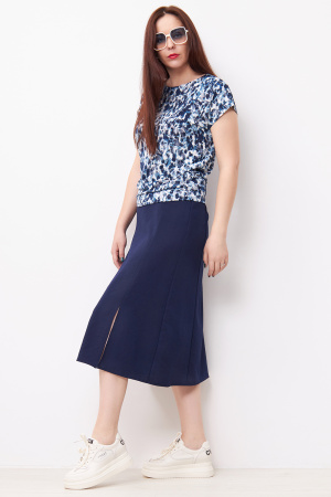 Блузка Незнакомка 03.2160.2154  масло ((50) 164-100-108, бело-синий)