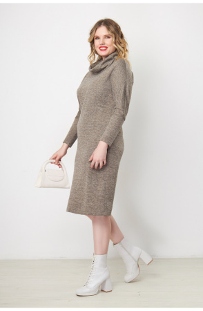 Платье Незнакомка 00.8414.2128.1 трикотаж-меланж ((58) 164-116-124, серо-бежевый)