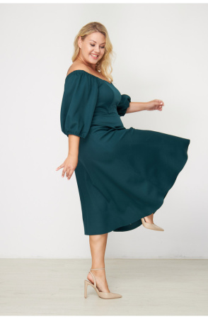 Платье Незнакомка 00.9280.2745 ткань костюмная ((52) 164-104-112, темно-зеленый)
