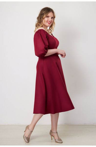 Платье Незнакомка 00.9280.2745 ткань костюмная ((44) 164-88-96, бордовый)