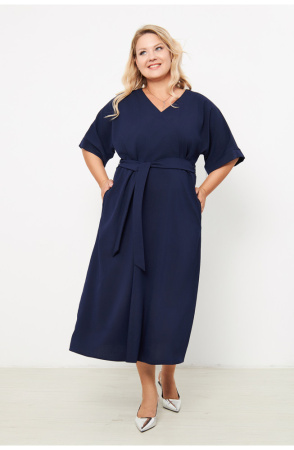 Платье женское Незнакомка 00.9408.2853 ткань костюмная ((52) 164-104-112, темно-синий)