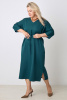 Платье Незнакомка 00.9280.2848 ткань костюмная ((56) 164-112-120, темно-зеленый)