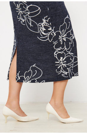 Платье Незнакомка 00.8482.2823 трикотаж-ангора ((54) 164-108-116, сине-белый)