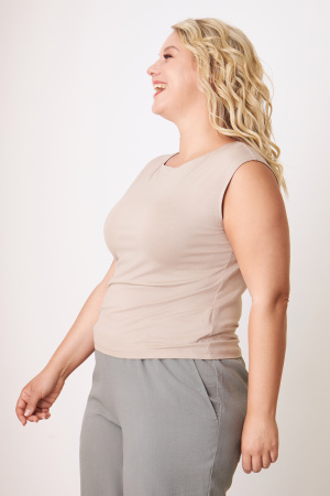 Блузка Незнакомка 08.3012.800 топ вискоза ((44) 164-88-96, серо-бежевый)