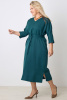 Платье Незнакомка 00.9280.2848 ткань костюмная ((56) 164-112-120, темно-зеленый)