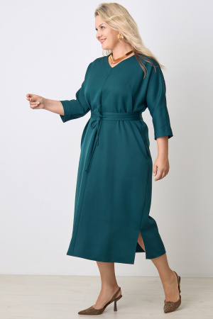 Платье Незнакомка 00.9280.2848 ткань костюмная ((56) 164-112-120, темно-зеленый)