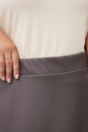 Юбка Незнакомка 04.8485.1748 кожа стрейч ((44) 164-88-96, серо-бежевый)