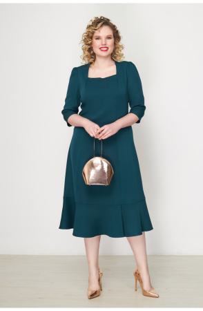 Платье Незнакомка 00.9280.2825 ткань костюмная ((56) 164-112-120, темно-зеленый)