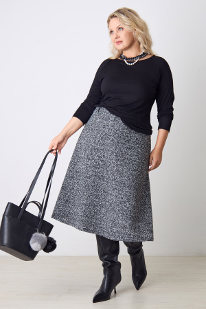Юбка Незнакомка 04.8452.1748 трикотаж букле ((44) 164-88-96, черно-белый)