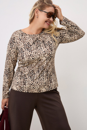 Блузка Незнакомка 03.4133.2277.90 вискоза ((62) 164-124-132, беж-коричневый)