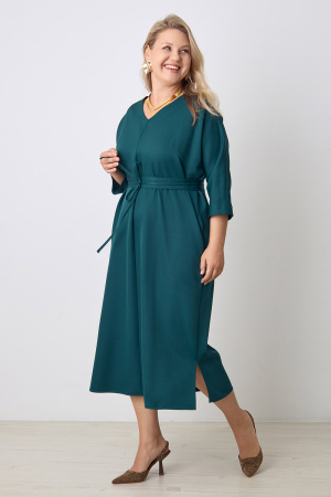 Платье Незнакомка 00.9280.2848 ткань костюмная ((56) 164-112-120, темно-зеленый)