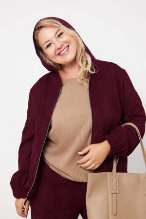 Жакет женский Незнакомка 10.9506.2818 вельвет ((46) 164-92-100, винный)