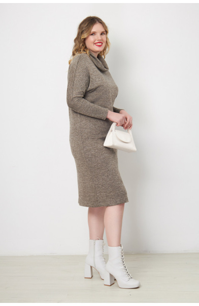 Платье Незнакомка 00.8414.2128.1 трикотаж-меланж ((58) 164-116-124, серо-бежевый)