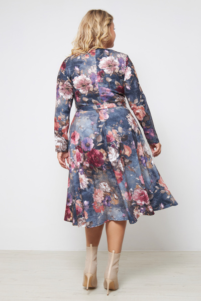 Платье Незнакомка 00.8481.1660.96 трикотаж-ангора  ((44) 164-88-96, цветы на сером)