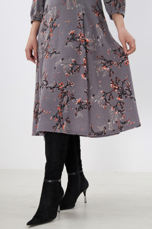 Платье Незнакомка 00.8482.2803 трикотаж-ангора ((44) 164-88-96, цветы на сером)