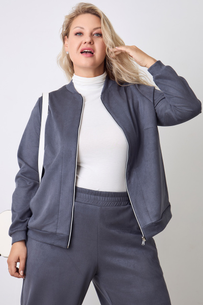 Жакет Незнакомка 10.8487.2906 трикотаж замша ((44) 164-88-96, серый)