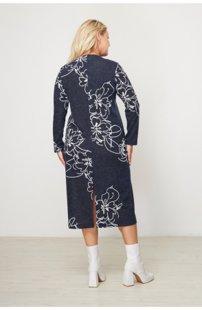Платье Незнакомка 00.8482.2823 трикотаж-ангора ((54) 164-108-116, сине-белый)