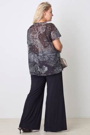 Блузка-топ Незнакомка 08.9622.1628 сетка ((48) 164-96-104, черно-белый)