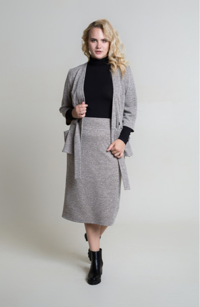 Юбка Незнакомка 04.8400.1158 трикотаж меланж ((44) 164-88-96, серо-бежевый)