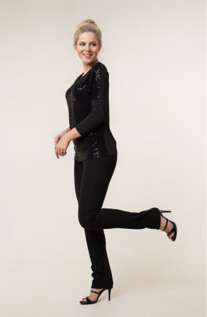 Брюки Незнакомка 05.8304.1944 трикотаж рубчик ((44) 170-88-96, черный)