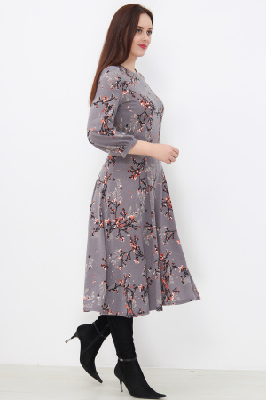 Платье Незнакомка 00.8482.2803 трикотаж-ангора ((44) 164-88-96, цветы на сером)