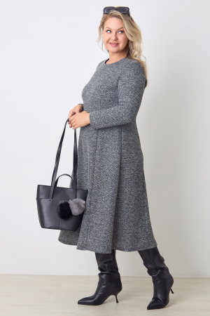 Платье Незнакомка 00.8431.2880 трикотаж меланж ((44) 164-88-96, черно-серый)