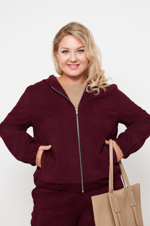 Жакет женский Незнакомка 10.9506.2818 вельвет ((46) 164-92-100, винный)
