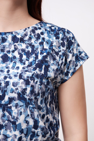 Блузка Незнакомка 03.2160.2154  масло ((50) 164-100-108, бело-синий)