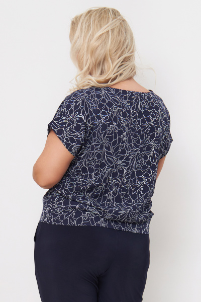 Блузка Незнакомка 03.9459.2154 ткань блузочная ((44) 164-88-96, сине-белый)