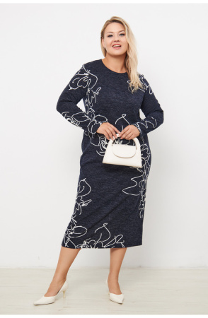 Платье Незнакомка 00.8482.2823 трикотаж-ангора ((54) 164-108-116, сине-белый)