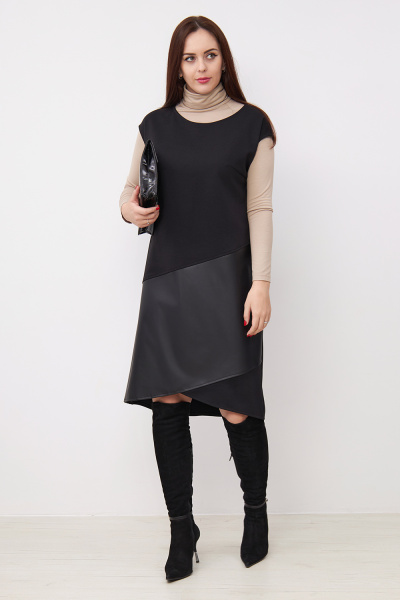 Платье Незнакомка 00.5021.2543 вискоза ((52) 164-104-112, черный)