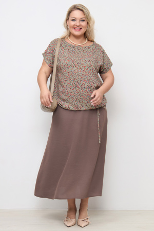 Блузка Незнакомка 03.9463.2361 штапель ((50) 164-100-108, серо-зеленый)